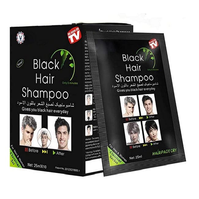 TINTE SHAMPOO NEGRO PARA CANAS.